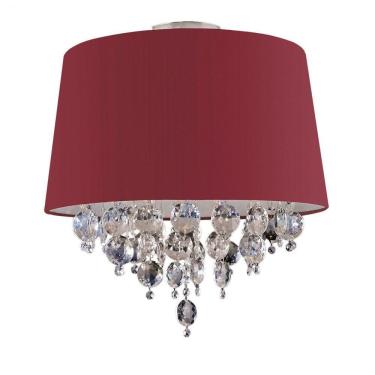 Imagem de Plafon com Cristais Redondo 44cm San Paulo Bronzearte Vinho