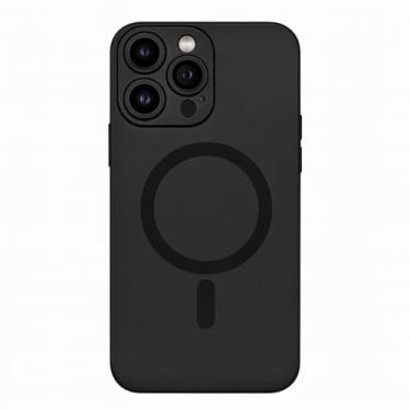 Imagem de Capa Case Capinha Fosca Magnética Anti-impacto Slim Bordas Elevadas Com Proteção de Lentes Para iPhone (Preto, iPhone 14 Pro)