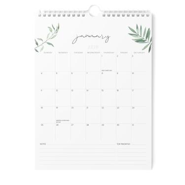 Imagem de Karto Calendário de parede 2026 - vertical 21,5 x 28 cm de janeiro de 2026 a junho de 2027 - Aumente sua produtividade e planejamento fácil com o calendário mensal estético - Vegetação