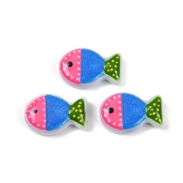 Imagem de 20 peças de contas de peixe feitas à mão pequenas contas de peixe esmaltadas para artesanato DIY, pulseiras, colar, brincos, fabricação de joias, azul royal, 20 x 13 x 5,5 mm, orifício: 1,4 mm