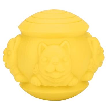 Imagem de Yctze Brinquedo Interativo de Quebra-cabeça para Alimentador de Cães - Bola de Comida Com Vazamento de Silicone para Treinamento de Filhotes, Tigela de Alimentação Segura, Melhora o Tempo de (Amarelo)