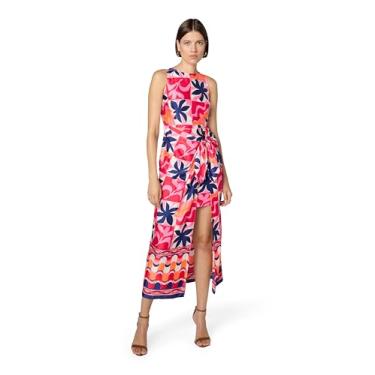 Imagem de Donna Morgan Vestido feminino floral midi versátil para verão, praia e férias, Creme/vermelho, 46