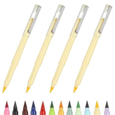 Imagem de PATIKIL Forever Pencil, conjunto de 4 peças de lápis de metal afiados mecânicos fofos para livros de colorir, esboço, desenho, escrita, arte, iniciante, marcador amarelo claro
