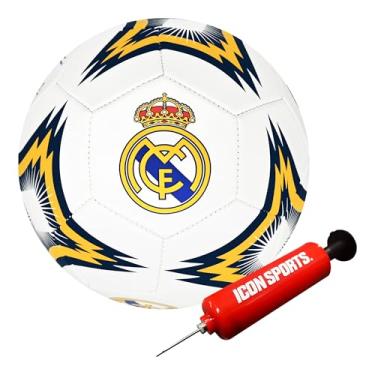 Imagem de Icon Sports Bola de futebol oficial Real Madrid CF Led Light - RM184LBL branca tamanho 5