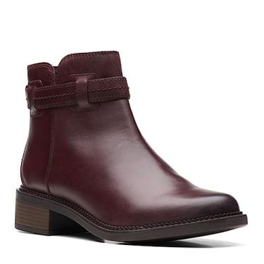 Imagem de Clarks Bota feminina Maye Ease Ankle Boot, Couro marrom escuro, 8.5
