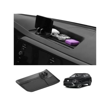 Imagem de LUWU Bandeja de armazenamento de painel VW Taos 2025 compatível com acessórios 2022 2023 2024 2025 V olkswagen Taos Acessórios atrás da tela organizadora do console central bandeja de painel com