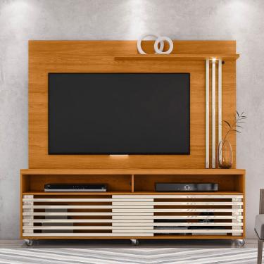 Imagem de Estante De Tv 65 Pol 182cm Com Rodízio Para Sala Nerion Cinamomo/off White M20 - D'rossi