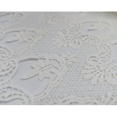 Imagem de Tecido Guipir Sublime - 100% Poliéster - Renda Gripir - Estruturado Ideal para Moda Festa Noivas Roupas Elegantes (Off-white, 3m x 1,17m)