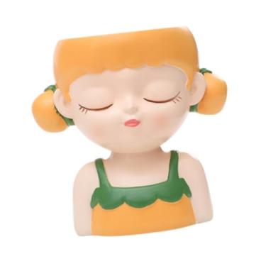 Imagem de Baoblaze Vaso de mesa com design de em cartoon para plantas, Amarelo