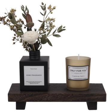 Imagem de Bandeja de madeira, suporte de pedestal, decoração de banheiro de faze