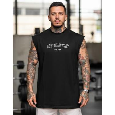 Imagem de Regata Over Machao Athletic Verão 100% Algodão Premium - AL7, Preto, G