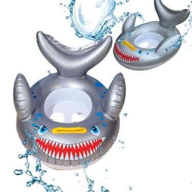 Imagem de Boia Inflável para Bebê com Assento Tipo Fralda Tubarão  Boia Infantil