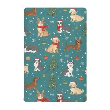 Imagem de SEHANY Lençol de berço de cachorro fofo para meninos e meninas, macio, respirável, elástico, lençol com elástico padrão para bebês de 71 x 132 cm