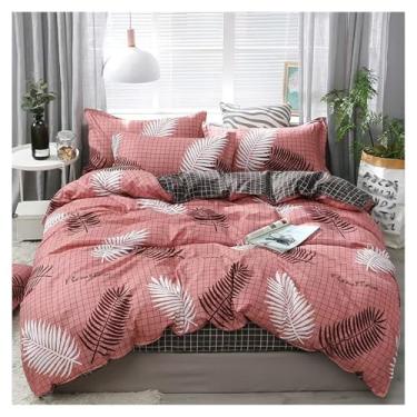 Imagem de SPXMQSS Jogo de lençol de casal, solteiro, lençol de casal, lençol de casal, lençol com elástico, lençol com elástico, tamanho king, conjunto de 4 peças