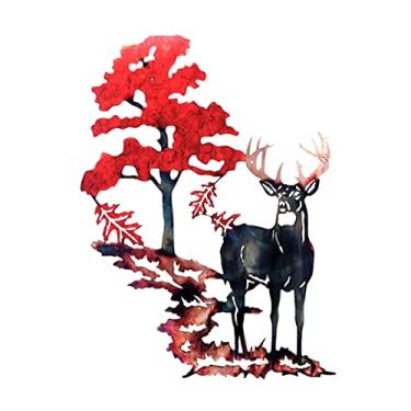 Imagem de WeiLaiKeQi Conjunto de 10 Peças de Veados de Metal para Decoração de Sala de Estar, Quarto, Banheiro, Ambientes Internos E Externos, com 28 Cm (11 Polegadas).,