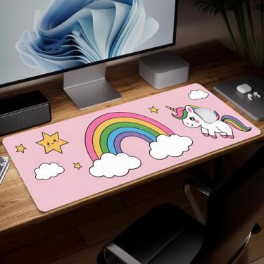 Imagem de Tapete de mesa minimalista de couro, mouse pad de arte colorida grande teclado de computador para jogos, protetor e capa à prova d'água, tapete de mouse decorativo de couro PU para laptop, decoração