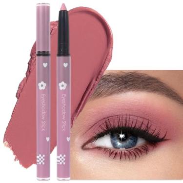 Imagem de Erinde Bastão de sombra marrom rosa, palitos de sombra fosca nude à prova d'água, lápis de sombra creme, sombra de olhos de longa duração, montável e misturável para mulheres mais velhas, vegano e