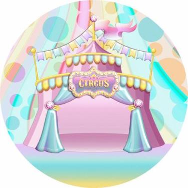 Imagem de Painel de Lona Redondo Circo Colorido Picadeiro Feliz - Fabrika De Fes