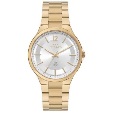 Imagem de Relógio Technos Masculino Ref: Gl32Bk/1K Slim Dourado