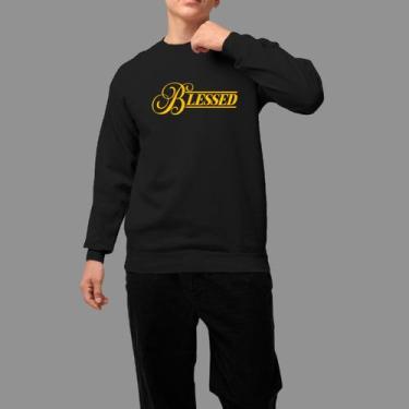 Imagem de Moletom Gola Careca Basico Masculino Casual Estiloso Inverno Blusa De 