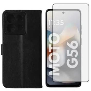 Imagem de Capa Carteira Para Moto G56 5g Xt2529 + Película 3D Vidro - LXL