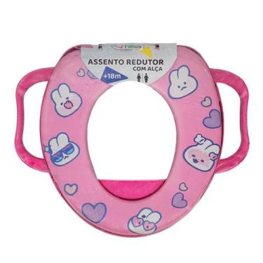 Imagem de Assento Redutor de Vaso Sanitário Menina com Alça Portátil Pais & Filh