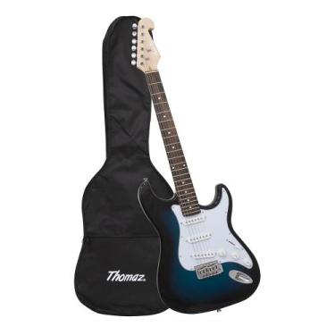 Imagem de Kit Guitarra Elétrica TEG 300 Azul com Capa Thomaz