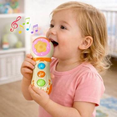 Imagem de Microfone musical infantil mini brinquedo som portatil cantar karaoke 