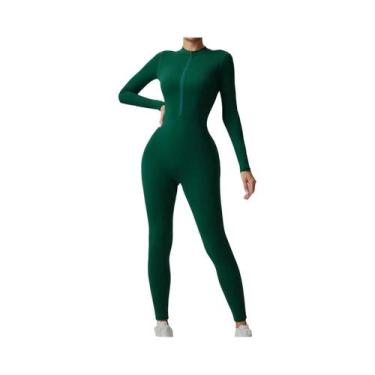 Imagem de Macacão Feminino Slim Fit Com Zíper Frontal Para Treino, Yoga, Dança E