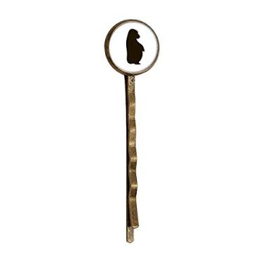 Imagem de Bobby Pin de cabelo preto orangotango retrato de animal retrô metal