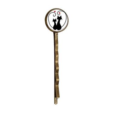 Imagem de Cat Lovers Sihouette Animal Valentine Retro Metal Hair Bobby Pin Headwear
