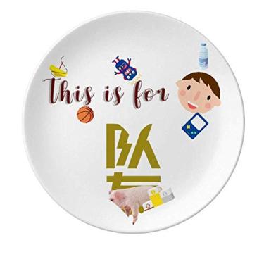 Imagem de Teammates Influence Teamwork Prato de porcelana para jantar redondo masculino