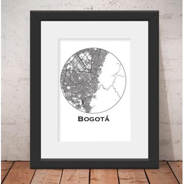 Imagem de Quadro Bogotá Mapa 56x46cm Vidro + Paspatur U2404