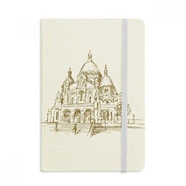 Imagem de Caderno de paisagem com desenho de marco de igreja, capa dura oficial, diário clássico