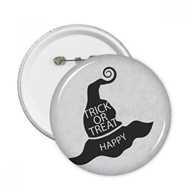 Imagem de Chapéu de bruxa preto de Halloween, alfinetes redondos, botão, decoração de roupas, presente 5 peças