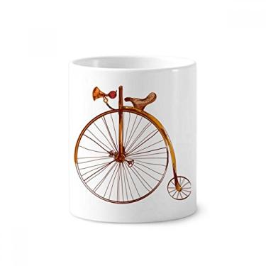 Imagem de Old Fashioned Bicycle High Wheeler Britain Porta-caneta escova de dentes branca copo de cerâmica 355 ml