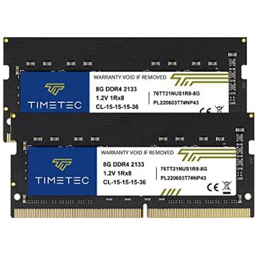 Imagem de Timetec Kit de 16 GB (2 x 8 GB) DDR4 2133MHz PC4-17000 Não-ECC sem buffer 1,2V CL15 1Rx8 Single Rank 260 pinos SODIMM Laptop Notebook PC Memória RAM Módulo Upgrade (Kit de 16GB (2x8GB))