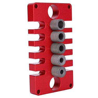 Imagem de Bloco de guia de perfuração, 08650, posicionador de punção, gabarito de cavilha 3 em 1, ferramentas de perfuração de madeira de liga de alumínio para perfuração de furos, serra de furo, ferramentas