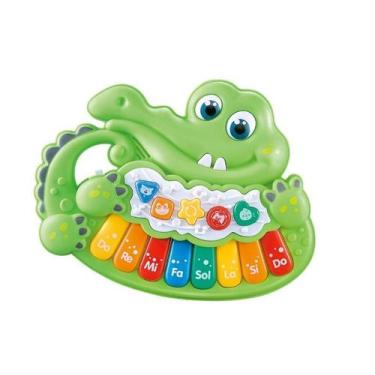 Imagem de Teclado Musical Infantil Crocodilo Colorido - Shiny Toys