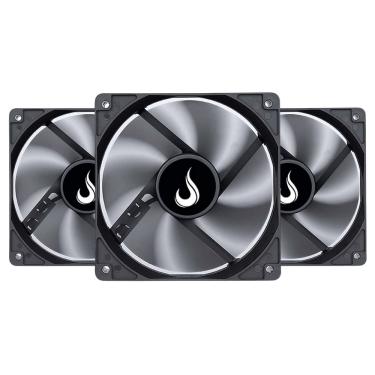 Imagem de Kit 3 Cooler Fan Rise Mode 120mm 12v Preto - RM-BK-01-FB