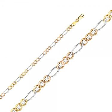Imagem de Corrente côncava Ficonucci 3+1 em ouro 14K 3 cores 3,9 mm - Comprimento: 50,8 cm, Phoebe dourado, não conhecido