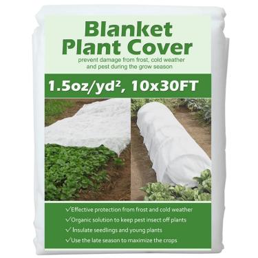 Imagem de Valibe Coberturas de plantas Proteção contra congelamento 3 m x 9 m Cobertura de fileira flutuante 42,5 g/m ² Cobertura de plantas de tecido de jardim para proteção contra geadas do inverno/sol (30FT