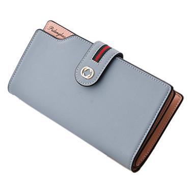 Imagem de Carteira feminina, couro, grande capacidade com compartimento para cartão de crédito, proteção RFID, a, standard, Cinto para dinheiro