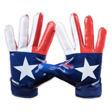 Imagem de Battle Luvas de futebol esportivo Texas Flag Doom 1.0 Wide Receiver - Luvas de futebol adulto e juvenil - Luvas ultra aderentes - Adulto GG