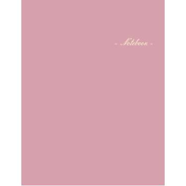 Imagem de Caderno de composição: Logotipo pequeno rosa - Papel para caderno pautado universitário, 110 páginas - Caderno de diário estético grande de 21 x 28 cm para meninas, adolescentes, mulheres
