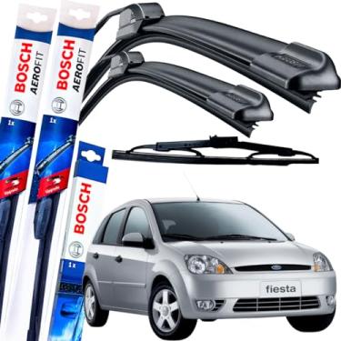 Imagem de Par Limpador Parabrisa Palheta Paleta Dianteira Traseira Bosch Aerofit FIESTA 1996 À 2004