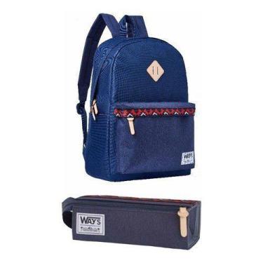 Imagem de Mochila De Costas Grande Notebook Tecido Fuseco + Estojo