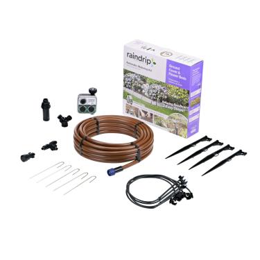 Imagem de Raindrip SDGCBHP Kit de irrigação automática com temporizador, preto galvanizado SteelBrown