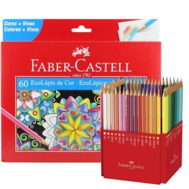 Imagem de Lapis De Cor FABER CASTELL 60 Cores Com Estojo Ecolapis - Faber-Castel