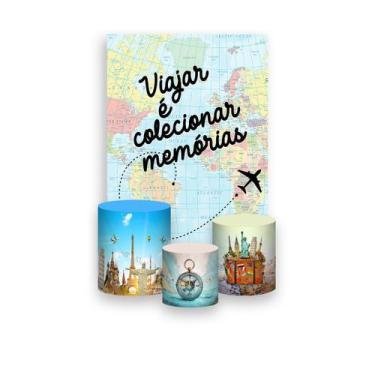 Imagem de Painel De Festa Vertical 1,50 x 2,20 + Trio De Capas Cilindro - Volta 